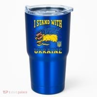 I Stand With Ukraine Ukrainian Fist Flag Meaningful Gift Tumbler thumb 0