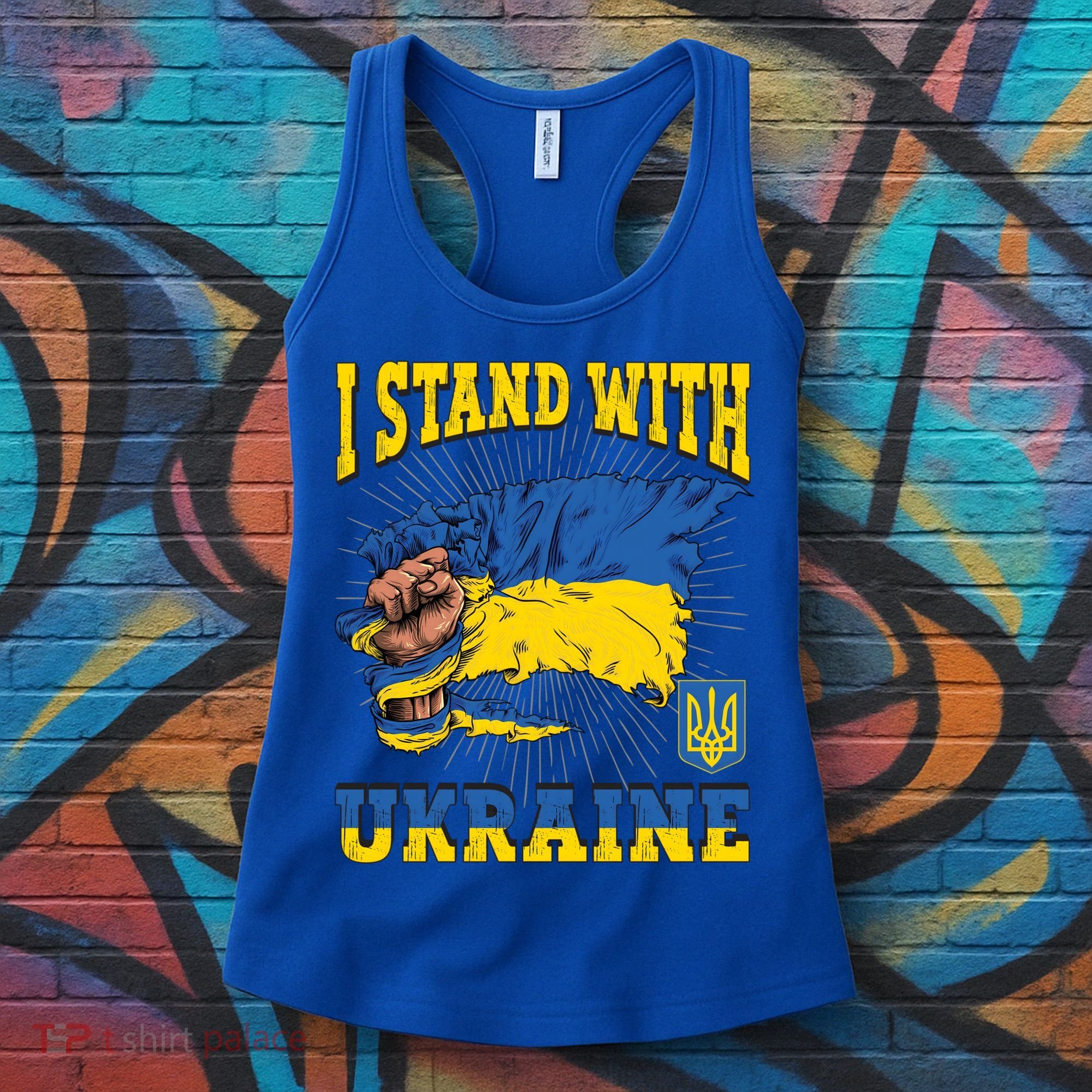 I Stand With Ukraine Ukrainian Fist Flag Meaningful Gift Women's Tank Top