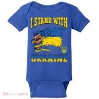 I Stand With Ukraine Ukrainian Fist Flag Meaningful Gift Baby Bodysuit thumb 0
