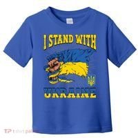 I Stand With Ukraine Ukrainian Fist Flag Meaningful Gift Toddler T-Shirt thumb 0