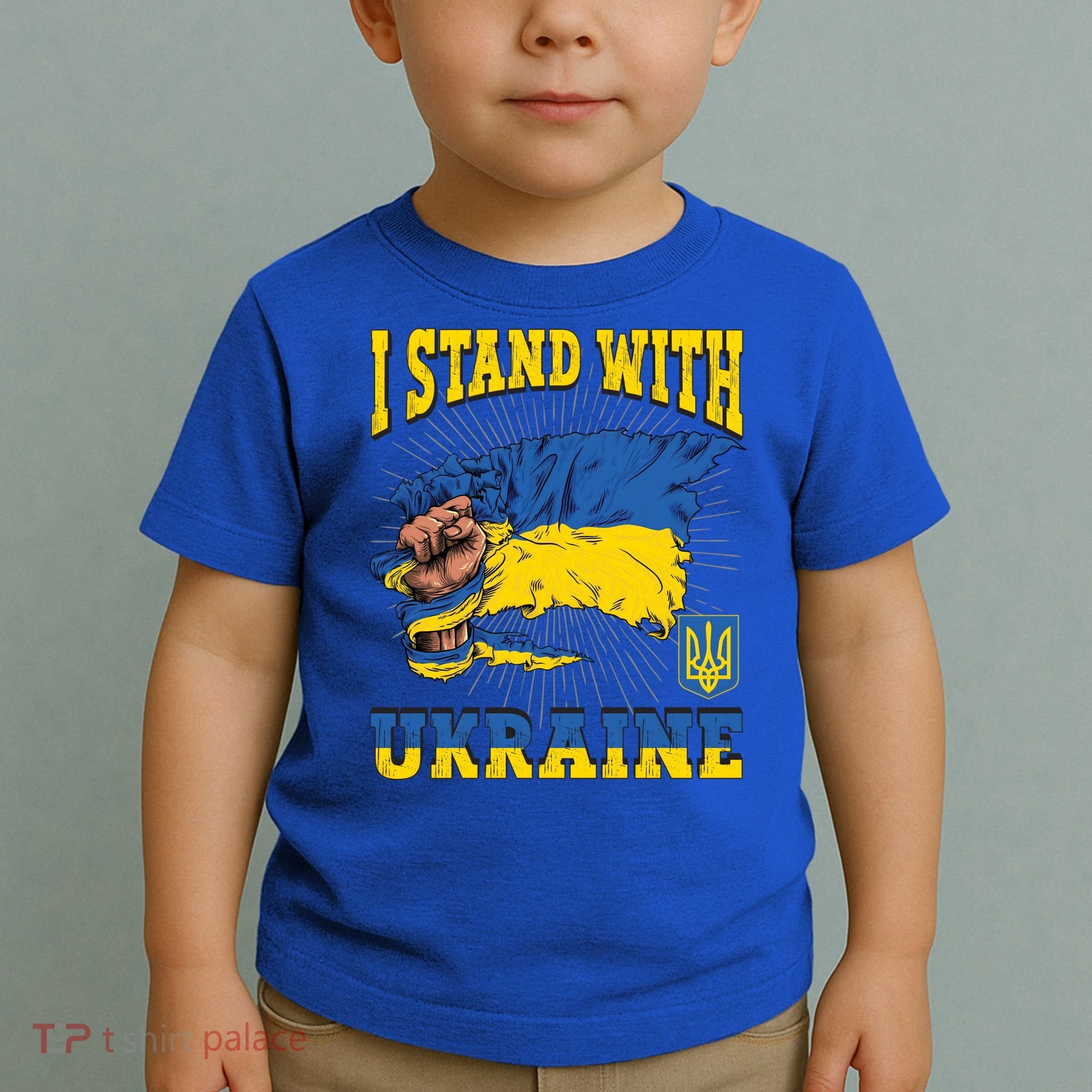 I Stand With Ukraine Ukrainian Fist Flag Meaningful Gift Toddler T-Shirt