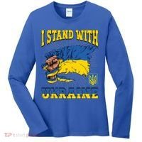 I Stand With Ukraine Ukrainian Fist Flag Meaningful Gift Women's Long Sleeve Shirt thumb 0