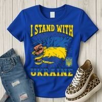 I Stand With Ukraine Ukrainian Fist Flag Meaningful Gift Women's T-Shirt thumb 3