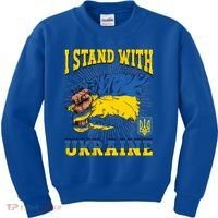 I Stand With Ukraine Ukrainian Fist Flag Meaningful Gift Kids Sweatshirt thumb 0