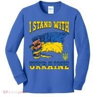 I Stand With Ukraine Ukrainian Fist Flag Meaningful Gift Kids Long Sleeve Shirt thumb 0