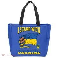 I Stand With Ukraine Ukrainian Fist Flag Meaningful Gift Tote Bag thumb 0