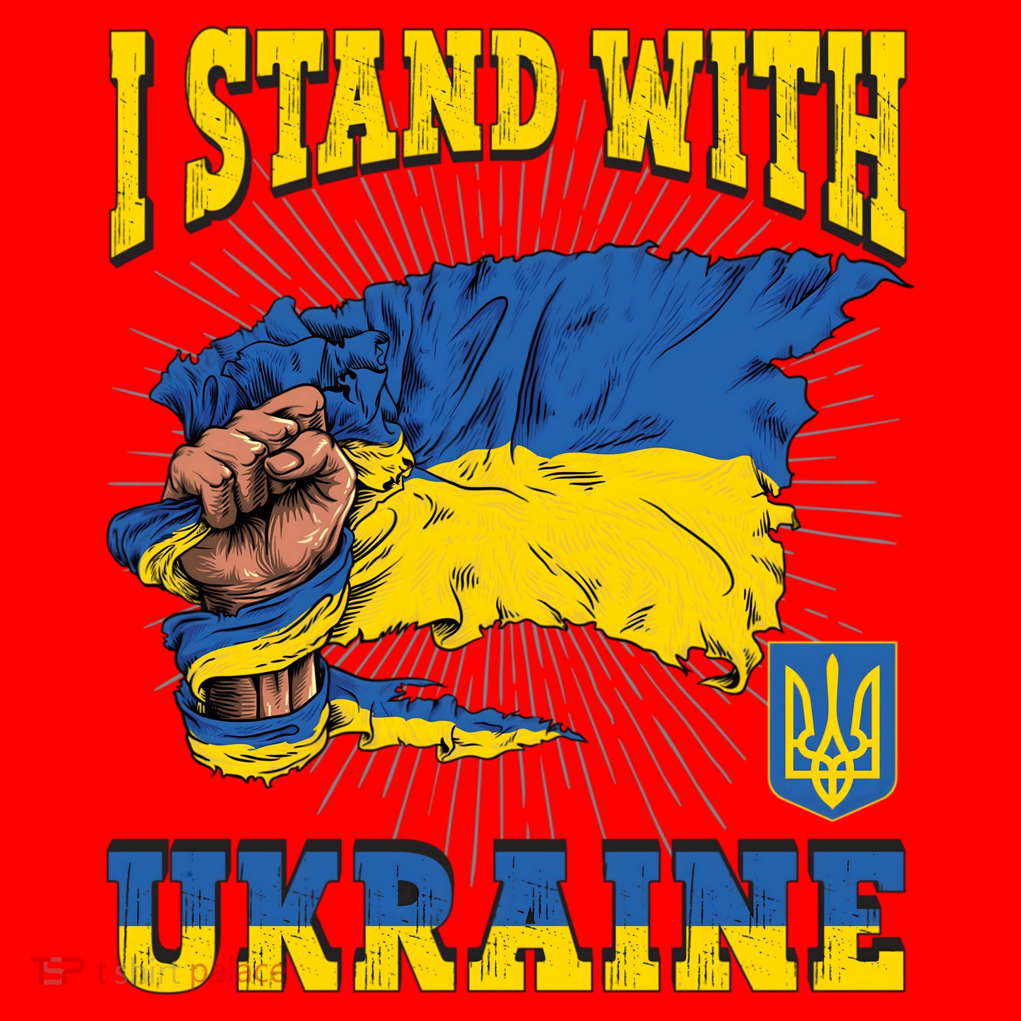 I Stand With Ukraine Ukrainian Fist Flag Meaningful Gift Santa Hat
