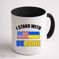 I Stand With Ukraine USA Support Flags United Coffee Mug thumb 1