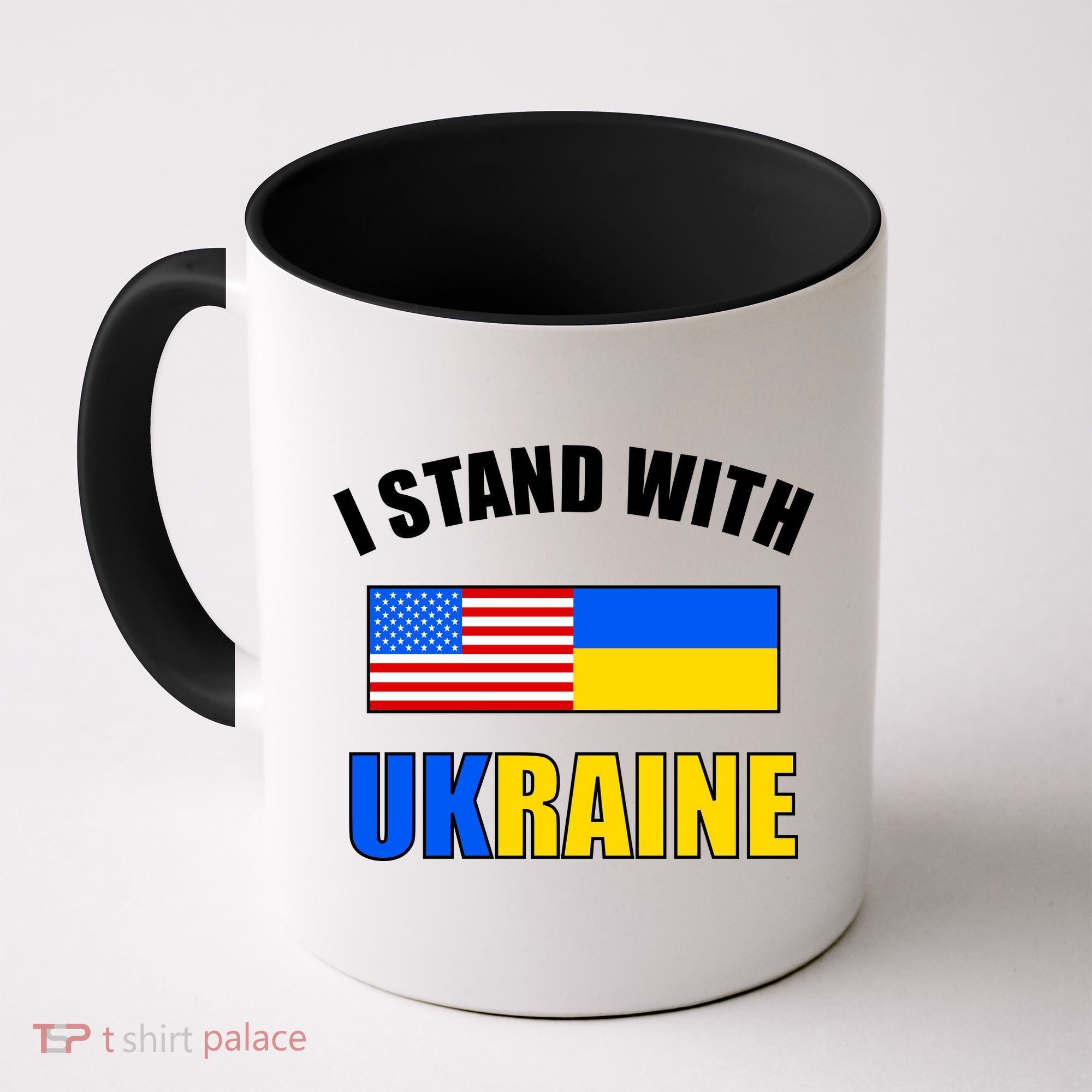 I Stand With Ukraine USA Support Flags United Coffee Mug