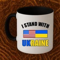 I Stand With Ukraine USA Support Flags United Coffee Mug thumb 2