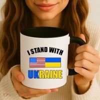 I Stand With Ukraine USA Support Flags United Coffee Mug thumb 3