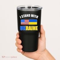 I Stand With Ukraine USA Support Flags United Tumbler thumb 2