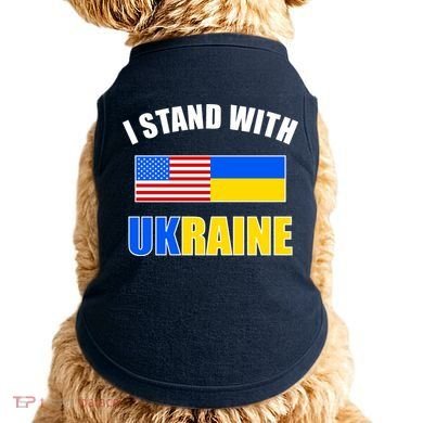 I Stand With Ukraine USA Support Flags United Doggie Tank