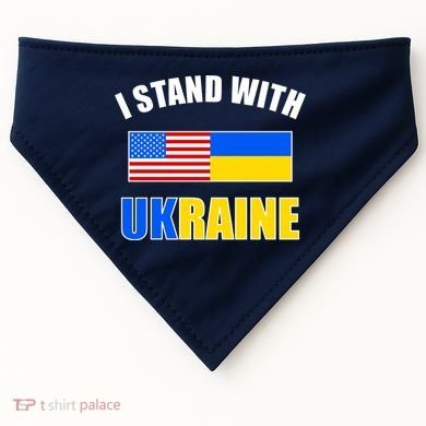 I Stand With Ukraine USA Support Flags United USA-Made Doggie Bandana