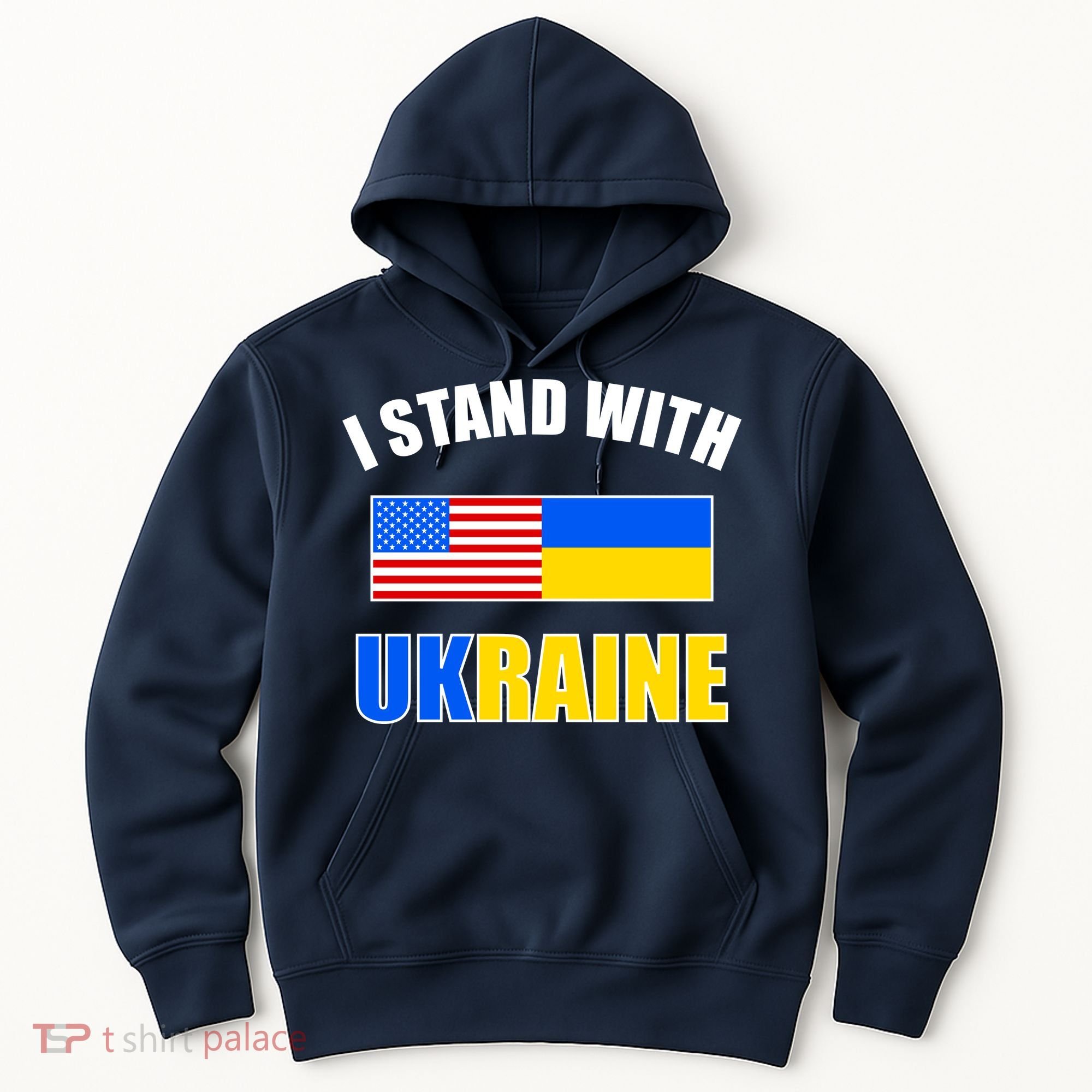 I Stand With Ukraine USA Support Flags United Hoodie