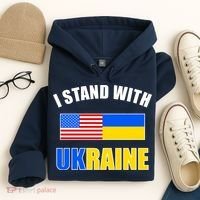 I Stand With Ukraine USA Support Flags United Hoodie thumb 4