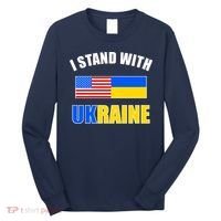 I Stand With Ukraine USA Support Flags United Long Sleeve Shirt thumb 0