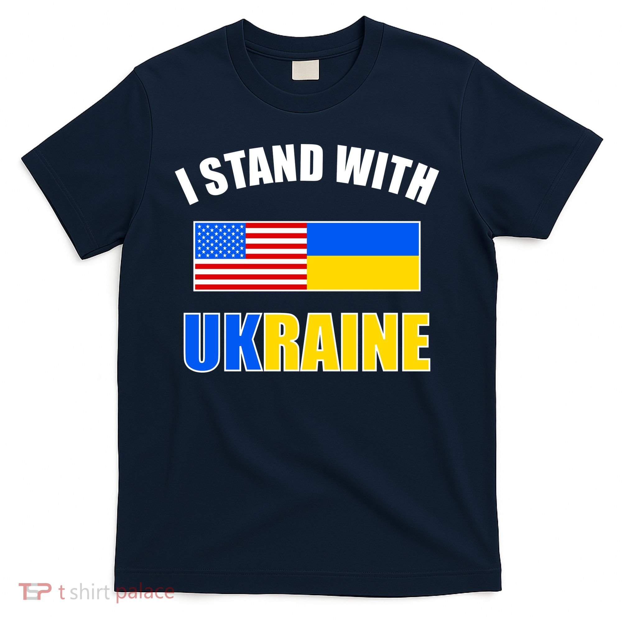 I Stand With Ukraine USA Support Flags United T-Shirt
