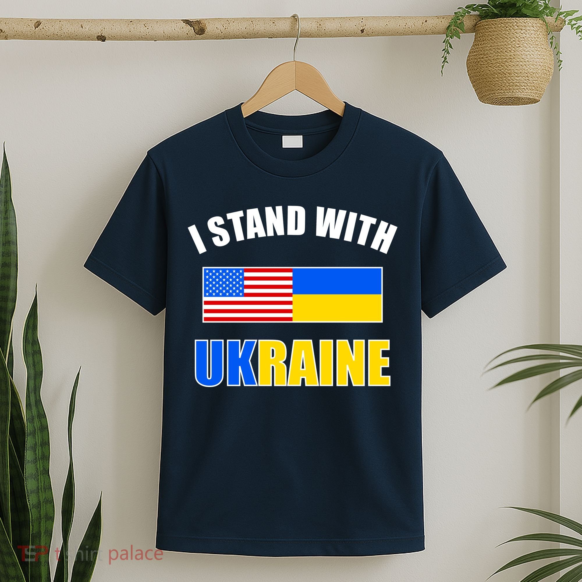 I Stand With Ukraine USA Support Flags United T-Shirt