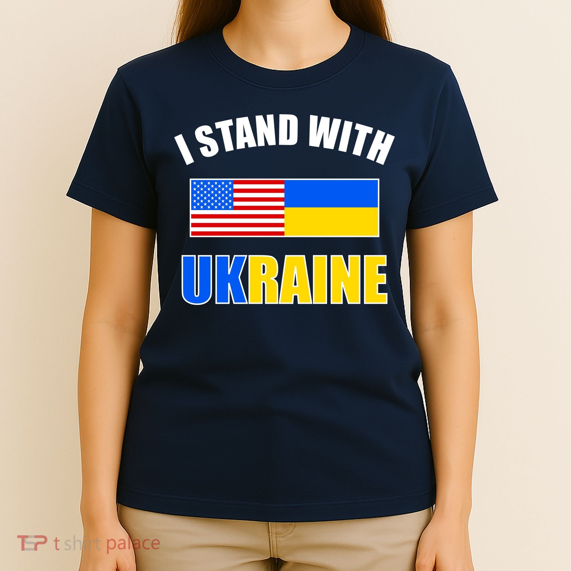 I Stand With Ukraine USA Support Flags United T-Shirt