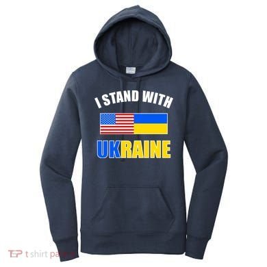 I Stand With Ukraine USA Support Flags United Women's Hoodie