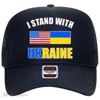 I Stand With Ukraine USA Support Flags United Hat thumb 0