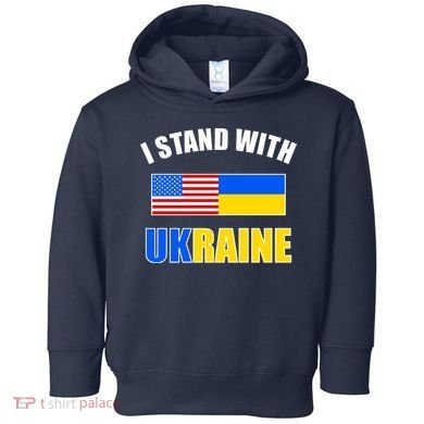 I Stand With Ukraine USA Support Flags United Toddler Hoodie