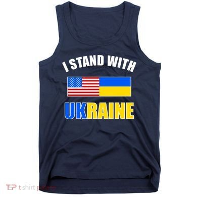 I Stand With Ukraine USA Support Flags United Tank Top