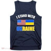 I Stand With Ukraine USA Support Flags United Tank Top thumb 0