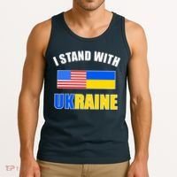 I Stand With Ukraine USA Support Flags United Tank Top thumb 3