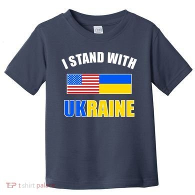 I Stand With Ukraine USA Support Flags United Toddler T-Shirt
