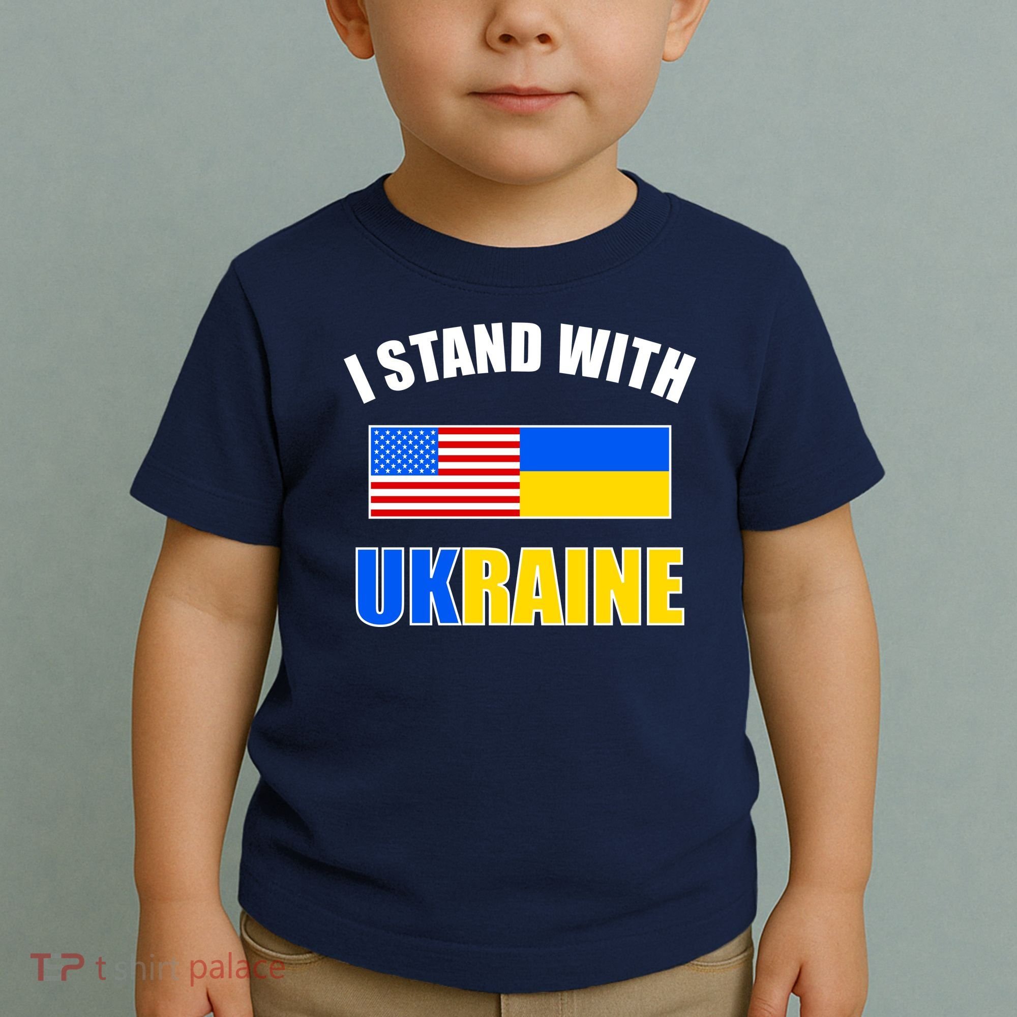 I Stand With Ukraine USA Support Flags United Toddler T-Shirt