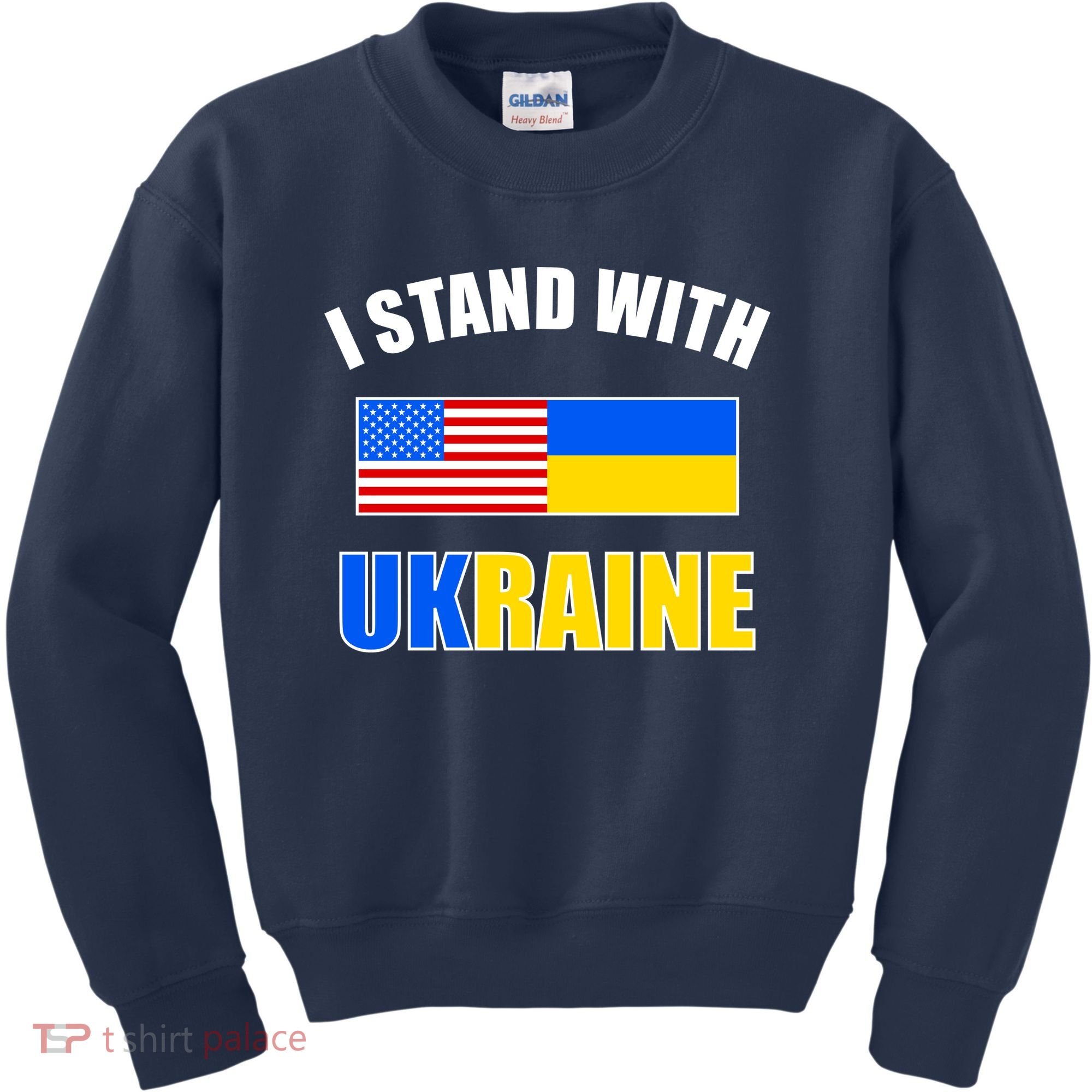 I Stand With Ukraine USA Support Flags United Kids Sweatshirt