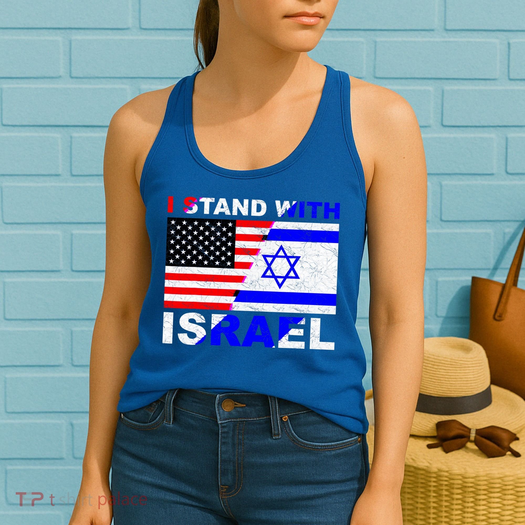 I Stand With Israel Pray For Israel Us Israel Flag Women's Tank Top