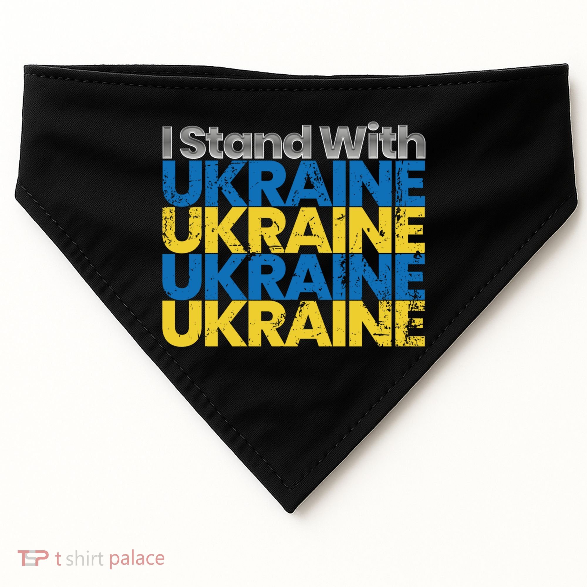 I Stand With Ukraine Ukrainian Flag Ukrainians Gift USA-Made Doggie Bandana