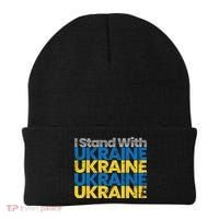 I Stand With Ukraine Ukrainian Flag Ukrainians Gift Beanie thumb 0