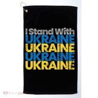I Stand With Ukraine Ukrainian Flag Ukrainians Gift Golf Towel thumb 0