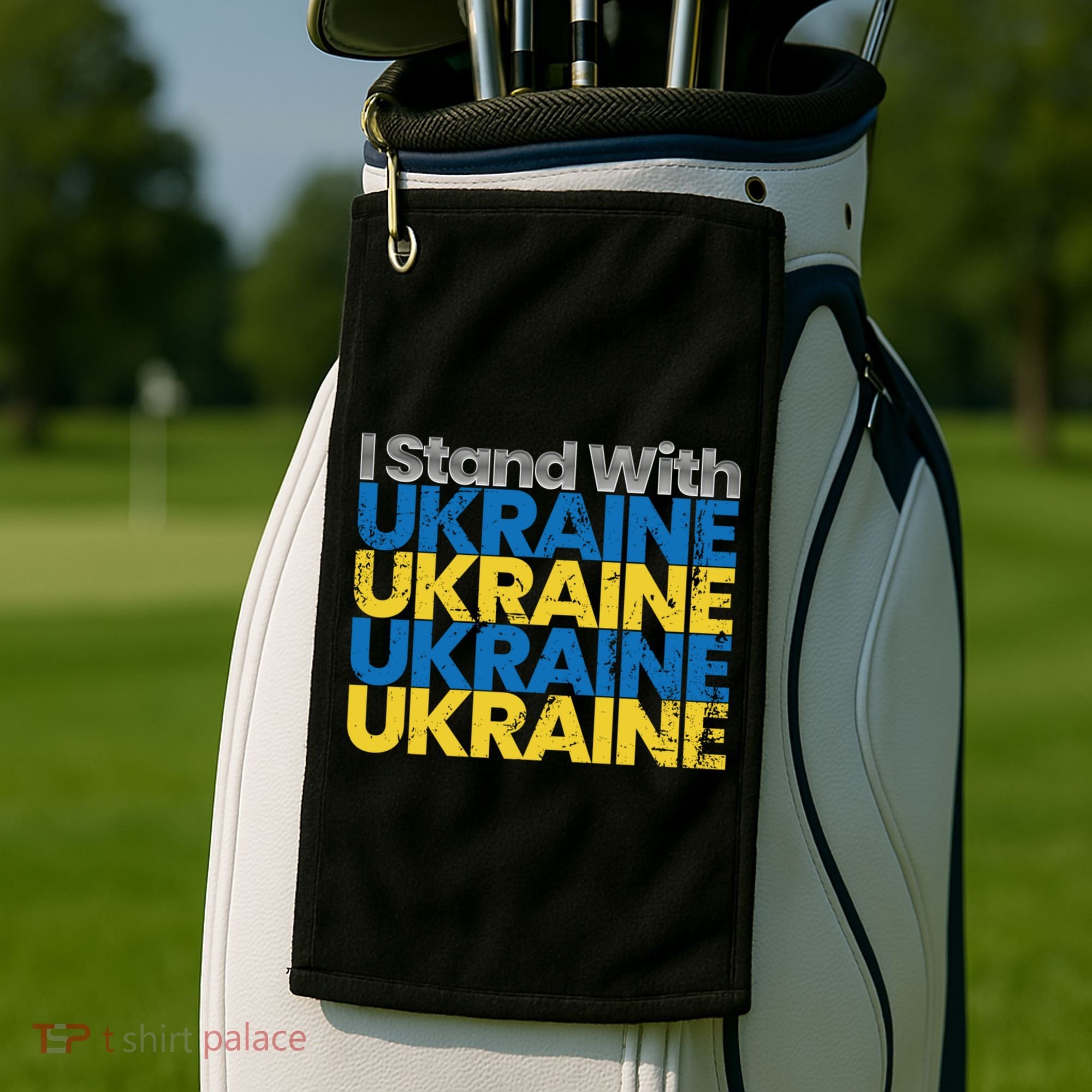 I Stand With Ukraine Ukrainian Flag Ukrainians Gift Golf Towel