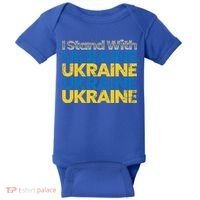 I Stand With Ukraine Ukrainian Flag Ukrainians Gift Baby Bodysuit thumb 0