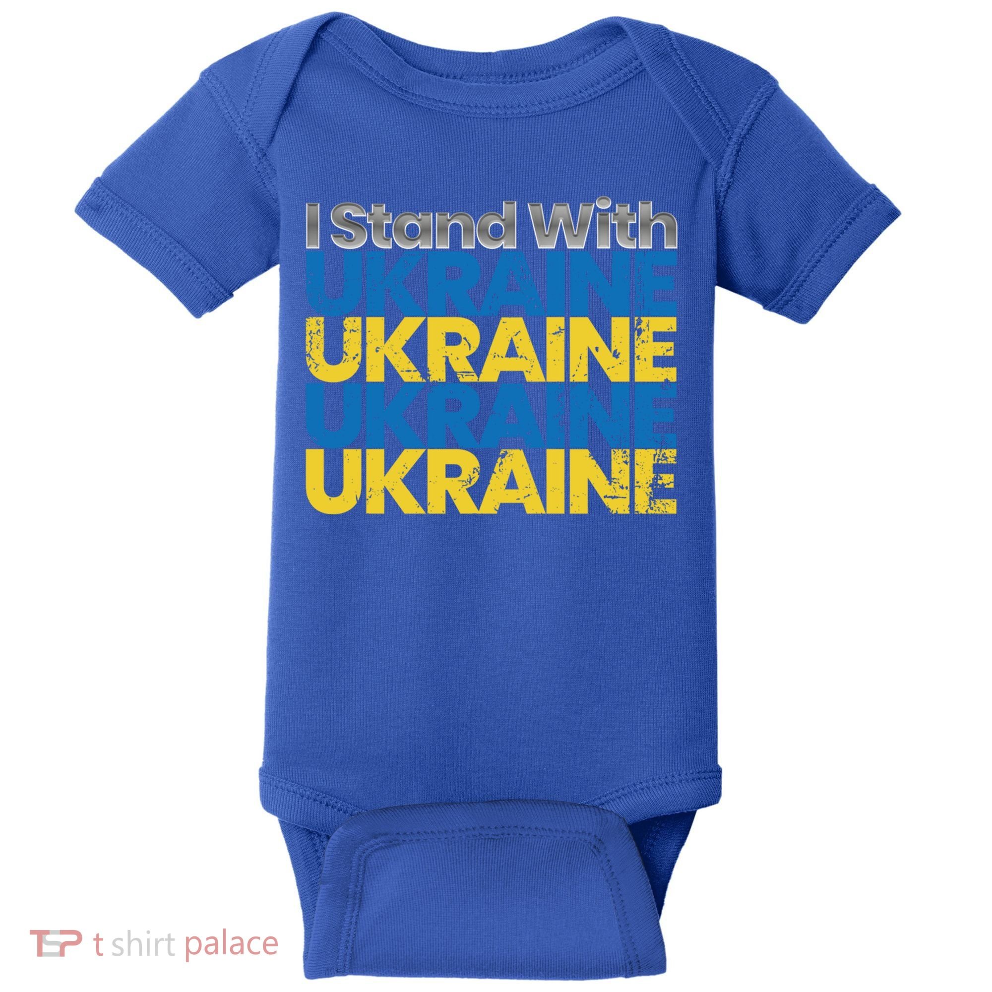 I Stand With Ukraine Ukrainian Flag Ukrainians Gift Baby Bodysuit
