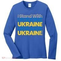 I Stand With Ukraine Ukrainian Flag Ukrainians Gift Women's Long Sleeve Shirt thumb 0