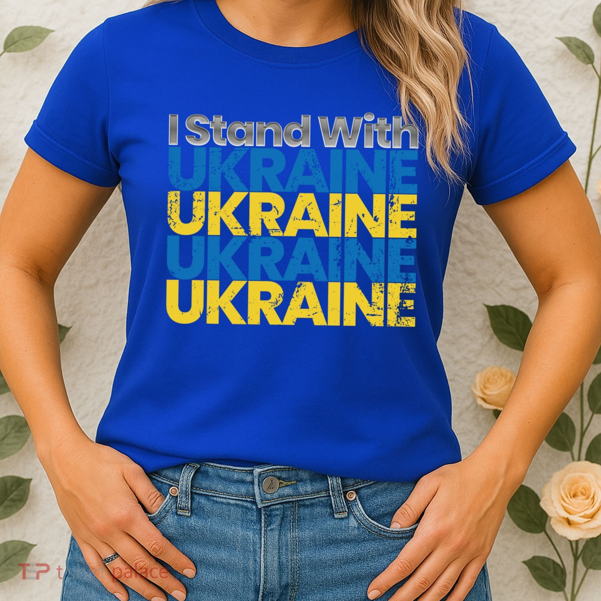 I Stand With Ukraine Ukrainian Flag Ukrainians Gift Women's T-Shirt