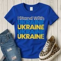I Stand With Ukraine Ukrainian Flag Ukrainians Gift Women's T-Shirt thumb 3