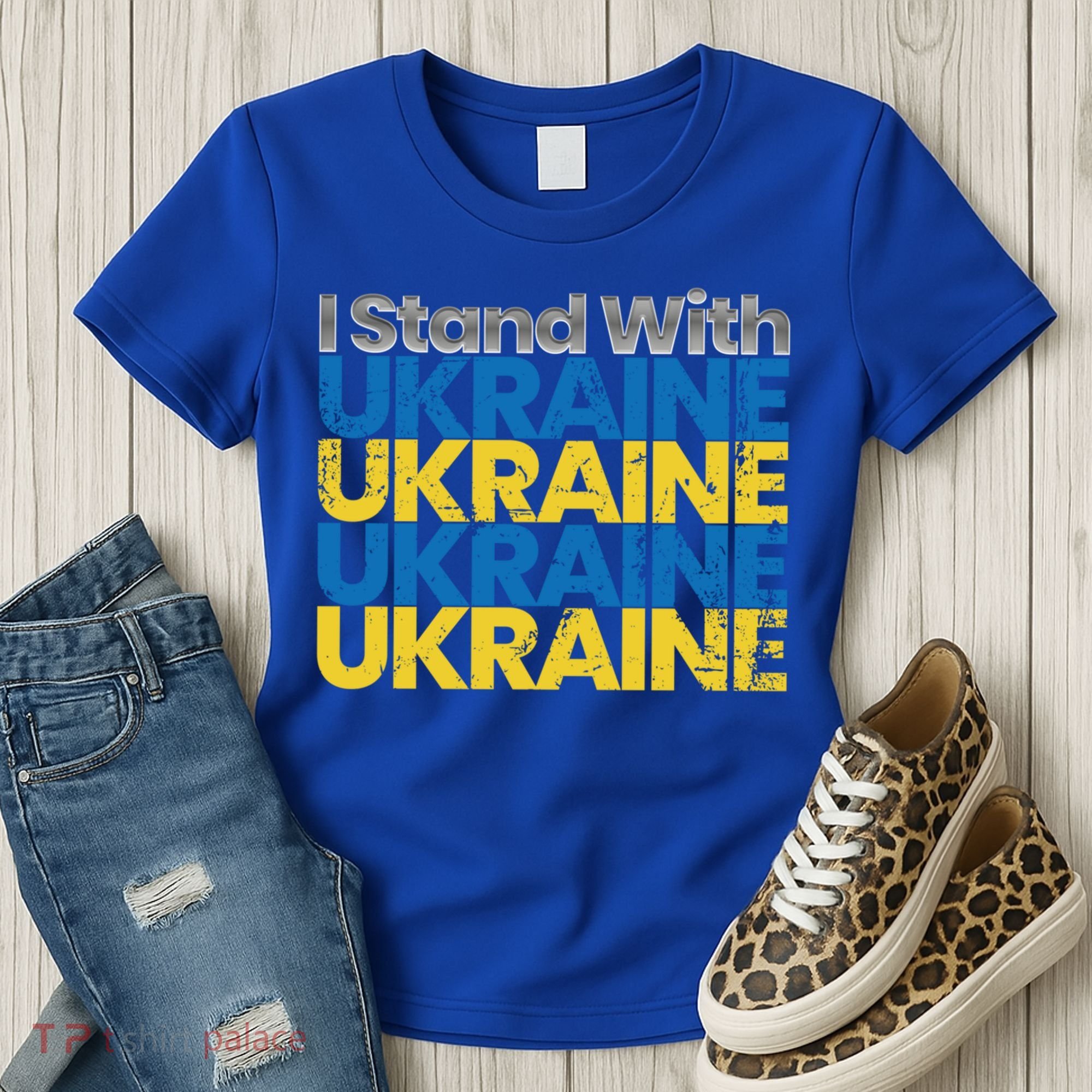 I Stand With Ukraine Ukrainian Flag Ukrainians Gift Women's T-Shirt