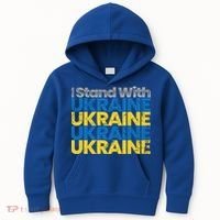 I Stand With Ukraine Ukrainian Flag Ukrainians Gift Kids Hoodie thumb 0
