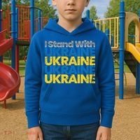 I Stand With Ukraine Ukrainian Flag Ukrainians Gift Kids Hoodie thumb 2