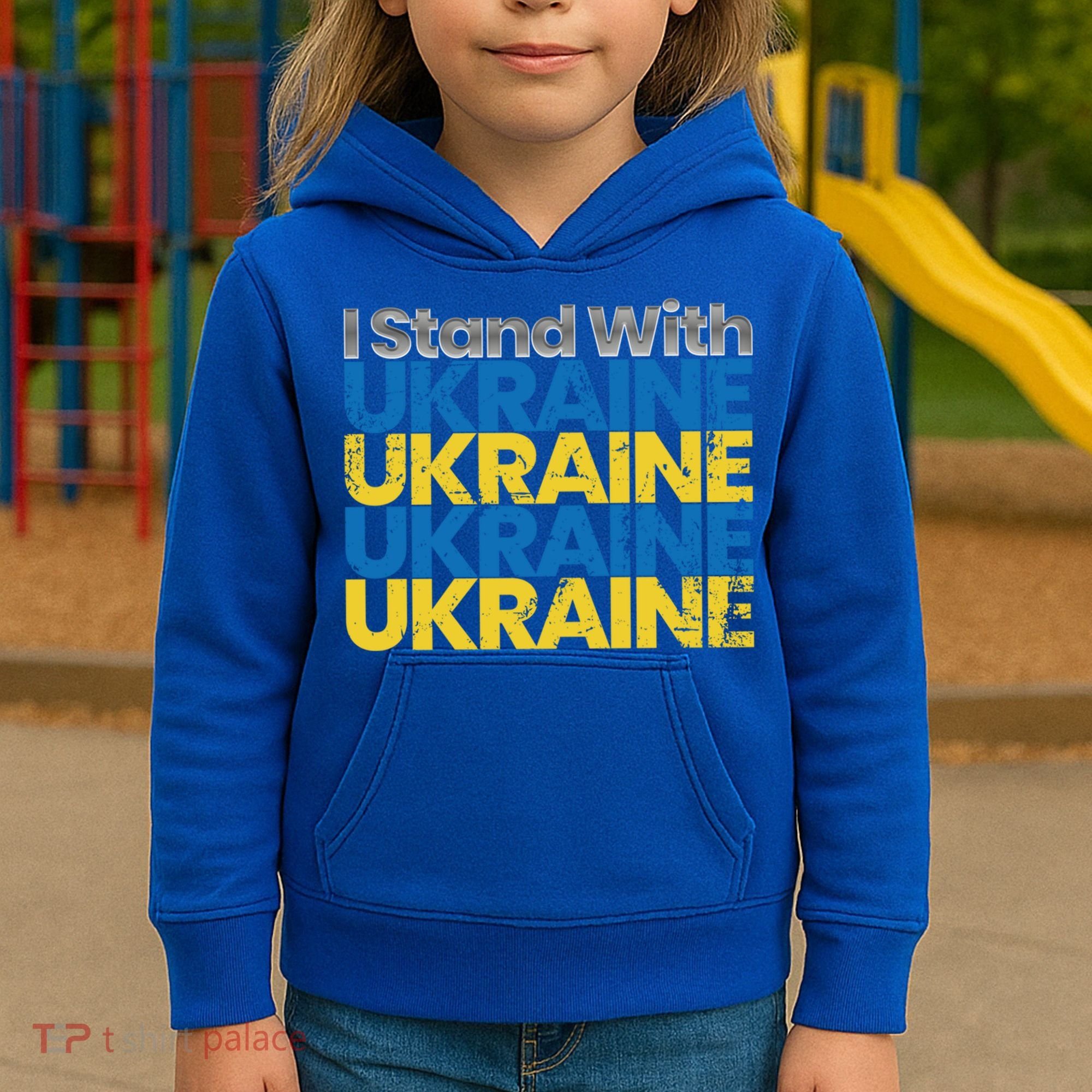 I Stand With Ukraine Ukrainian Flag Ukrainians Gift Kids Hoodie