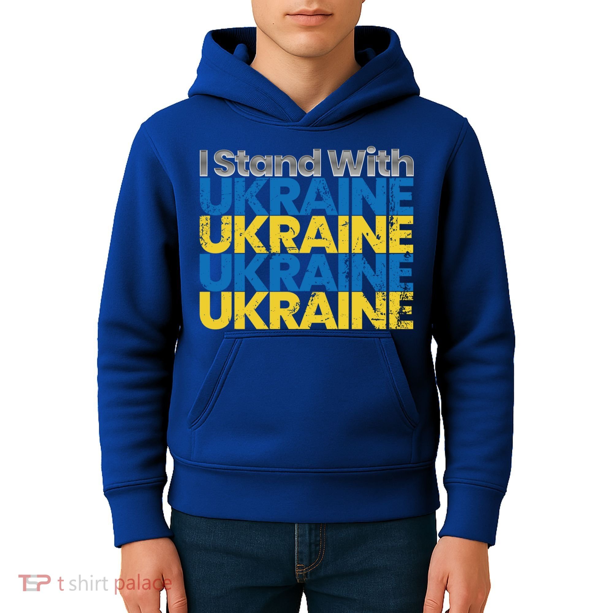 I Stand With Ukraine Ukrainian Flag Ukrainians Gift Kids Hoodie
