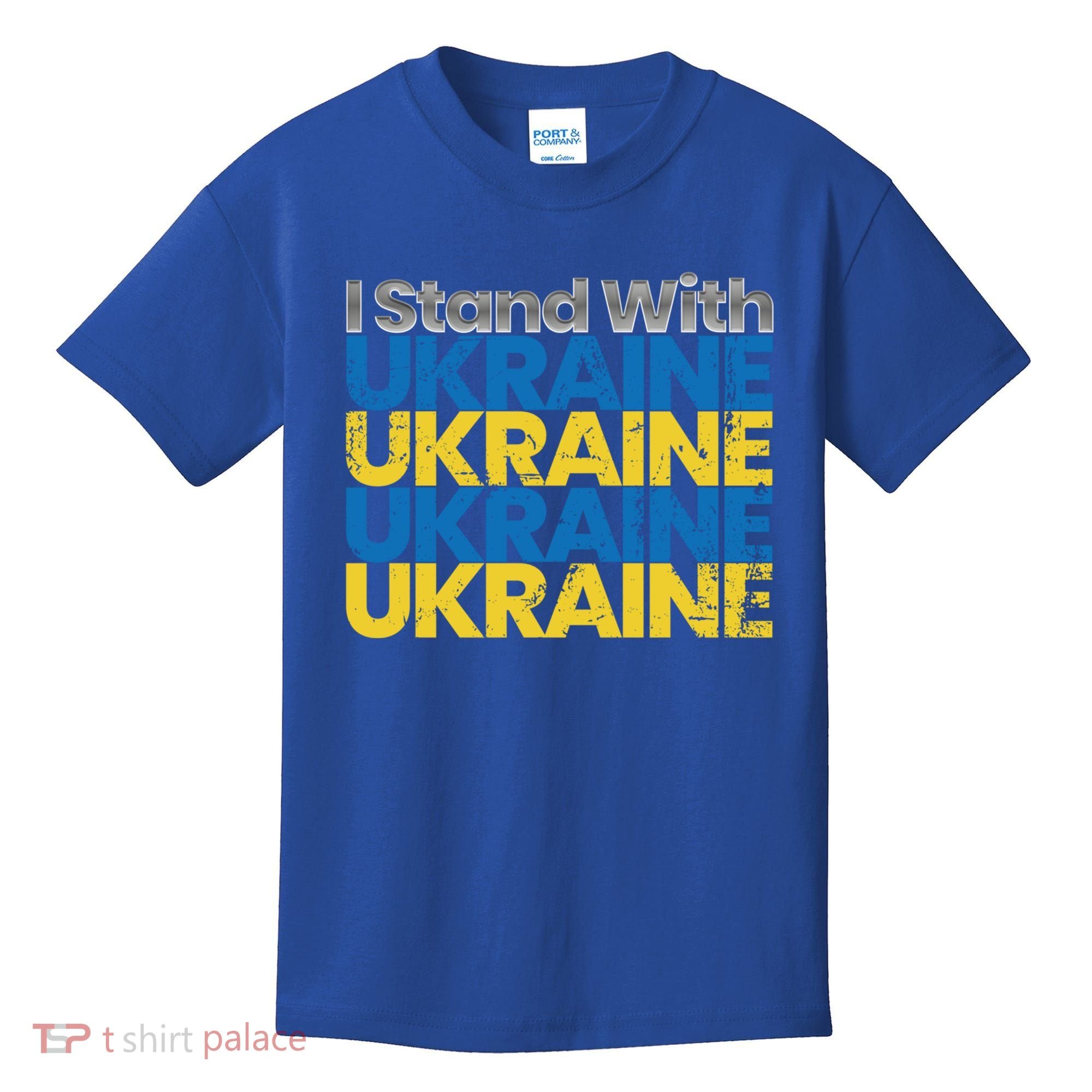I Stand With Ukraine Ukrainian Flag Ukrainians Gift Kids T-Shirt