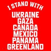 I Stand With Ukraine Gaza Canada Mexico Anti Trump Protest Santa Hat thumb 1